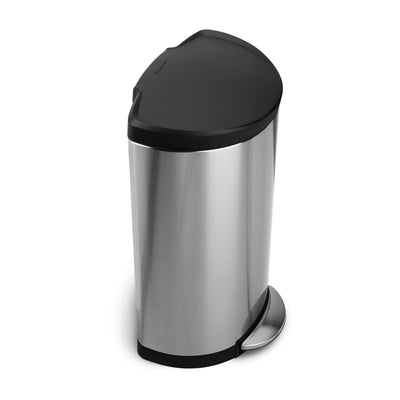 simplehuman 30L semi-round classic pedal bin with plastic lid 