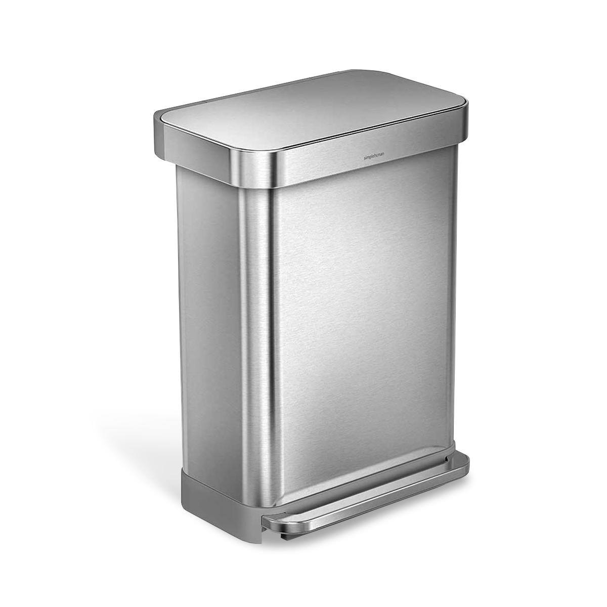 55 litre, rectangular pedal bin with liner pocket