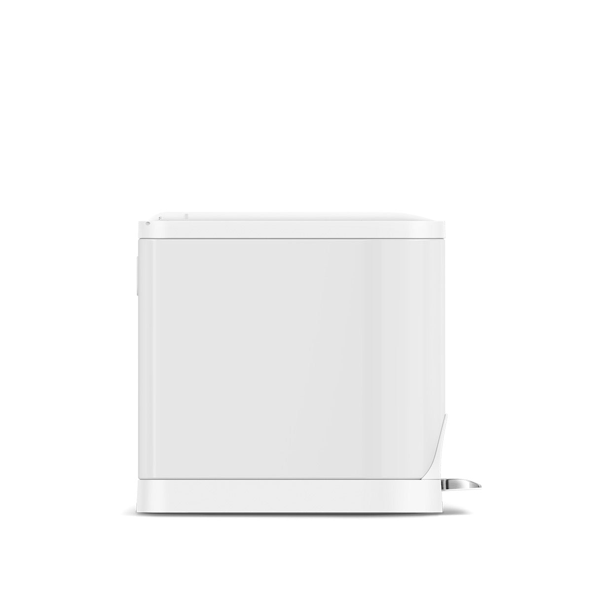 10L butterfly step can - white finish - side view