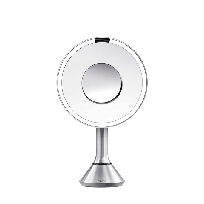 sensor mirror with touch-control brightness and dual light setting + 10x detail mirror